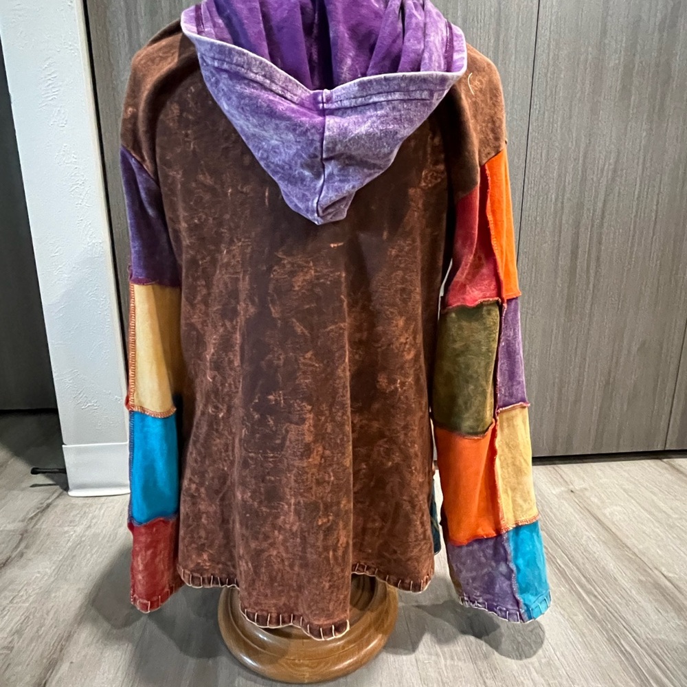 Studio Purple And Blue Patchwork Jacket With Bohe… - image 4